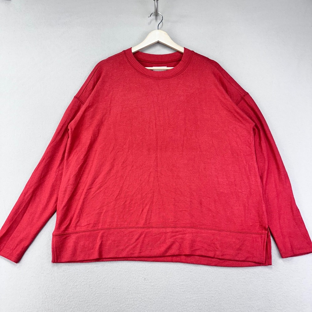 Lucky Brand Sweater Shirt Womens L Clay Long Sleeve Crewneck Soft Knit Stretch